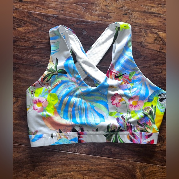 Nike Dri-Fit Criss/Cross Back Sports Bra - Floral - Large - Picture 3 of 8